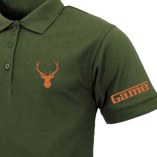 Mens Premium Polo Shirt with Stag & Game Logo Printing-1
