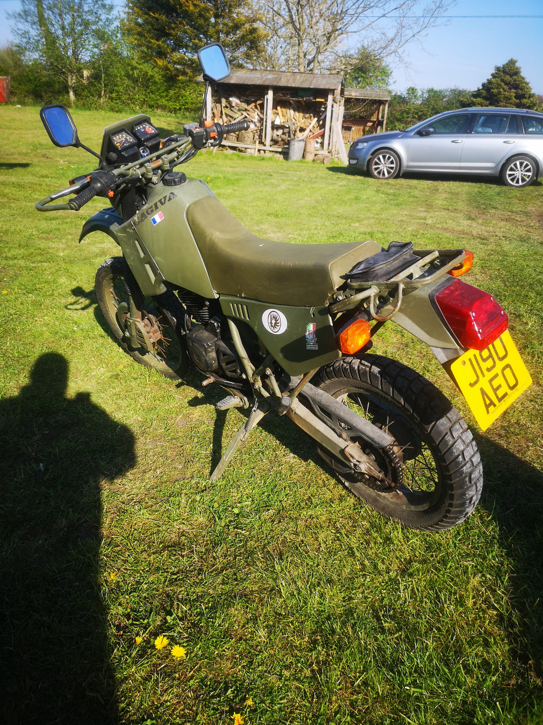 Cagiva w12 T4E Ex French army Motorcycle - Green
