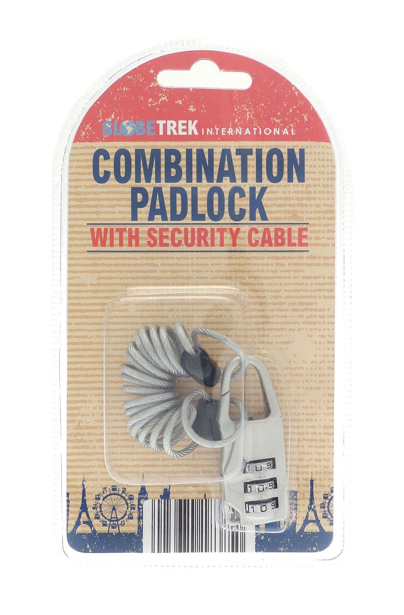 Combination Padlock with Security Cable