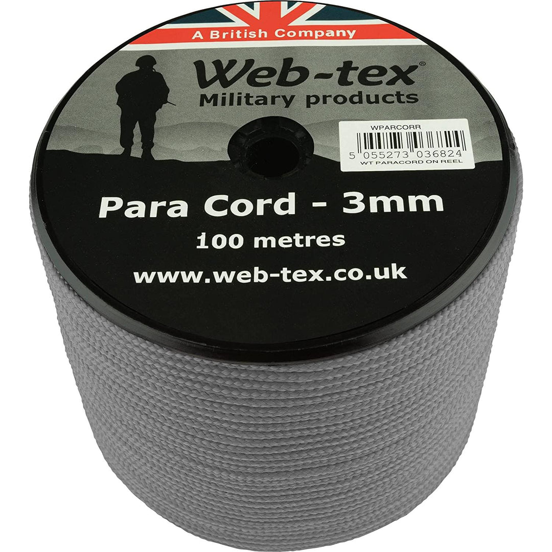 ParaCord on reel - 100m Grey