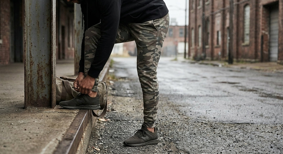 Camo joggers for gym and streetwear