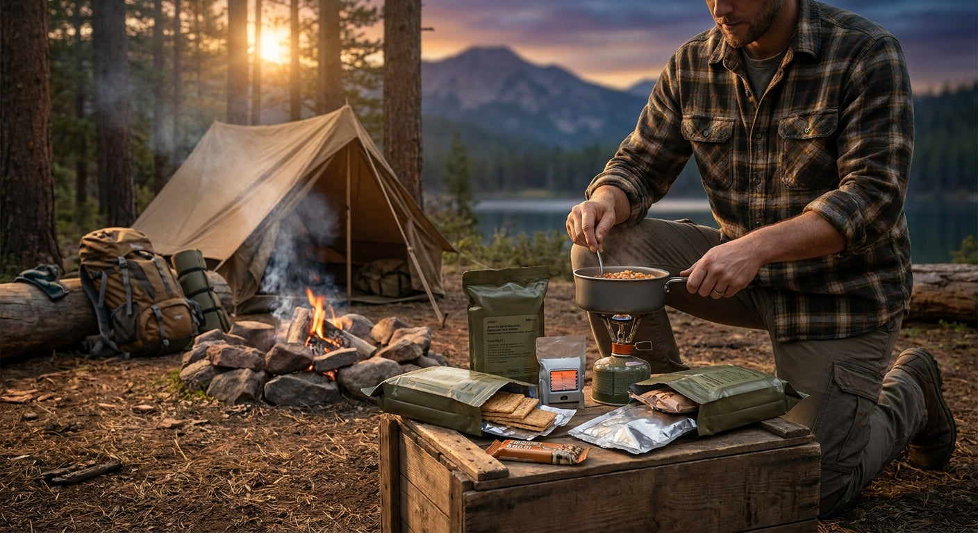 Army ration packs for weekend camping trips