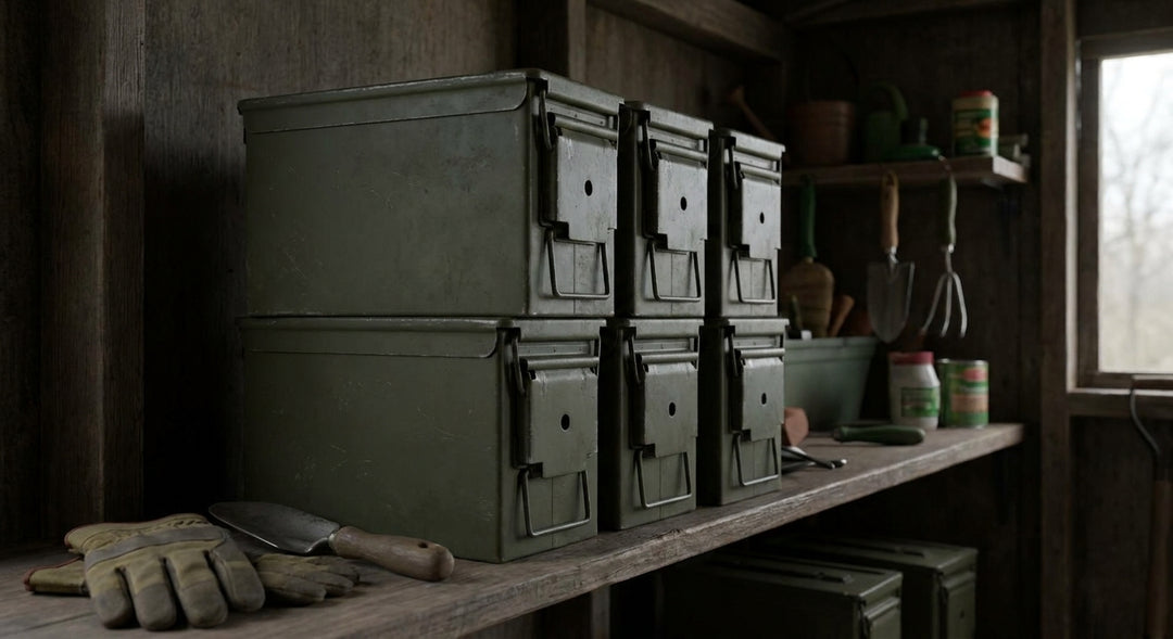 Army surplus ammo boxes: waterproof storage for garden, garage and hobby gear