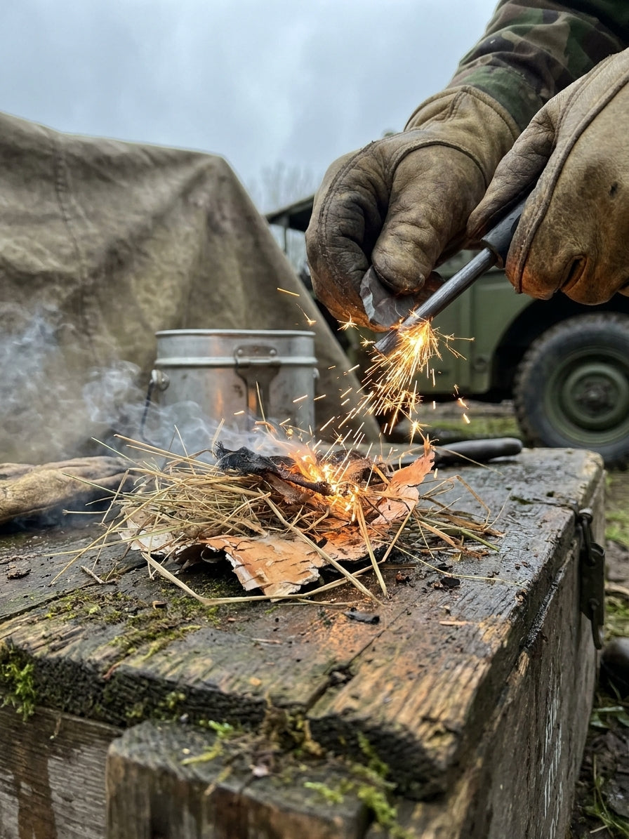 How to start a fire with a firesteel and flint