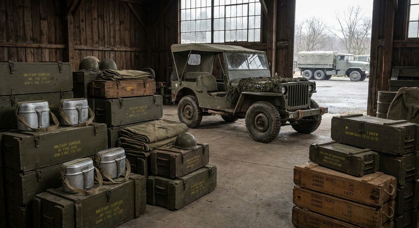 Army surplus gear for historical societies