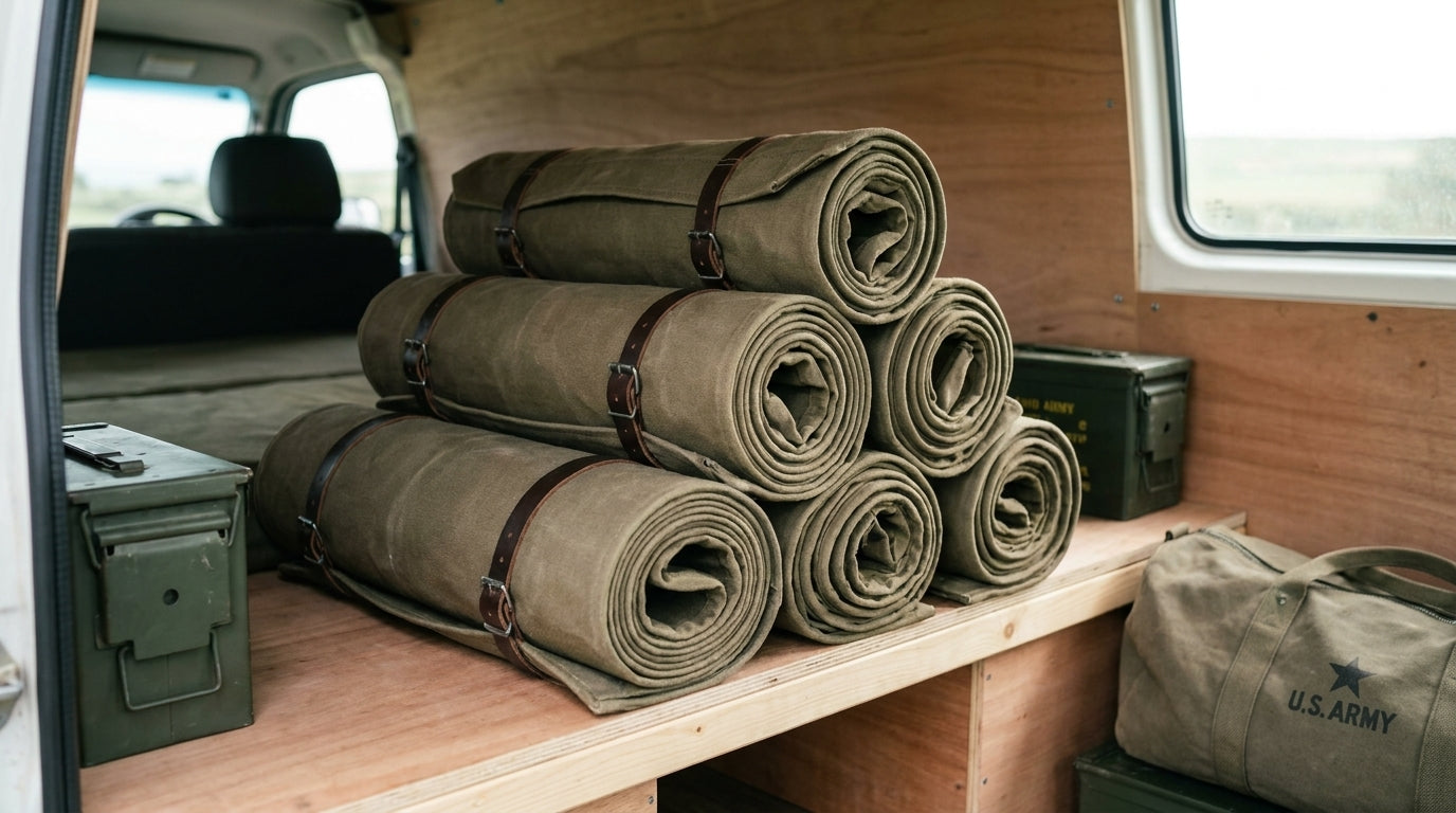 Military surplus sleeping mats for van life and campervans