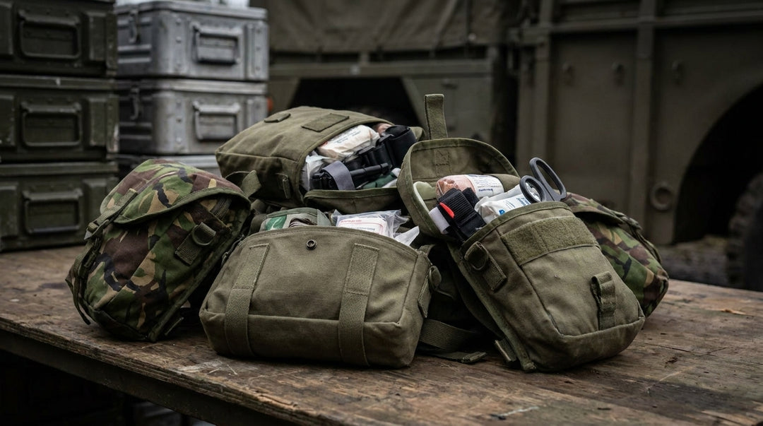 Military medic pouches for outdoor first aid kits