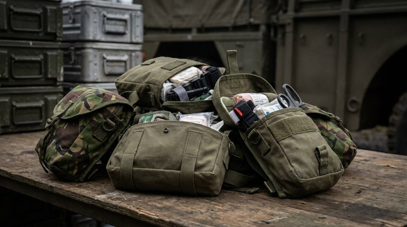 Military medic pouches for outdoor first aid kits