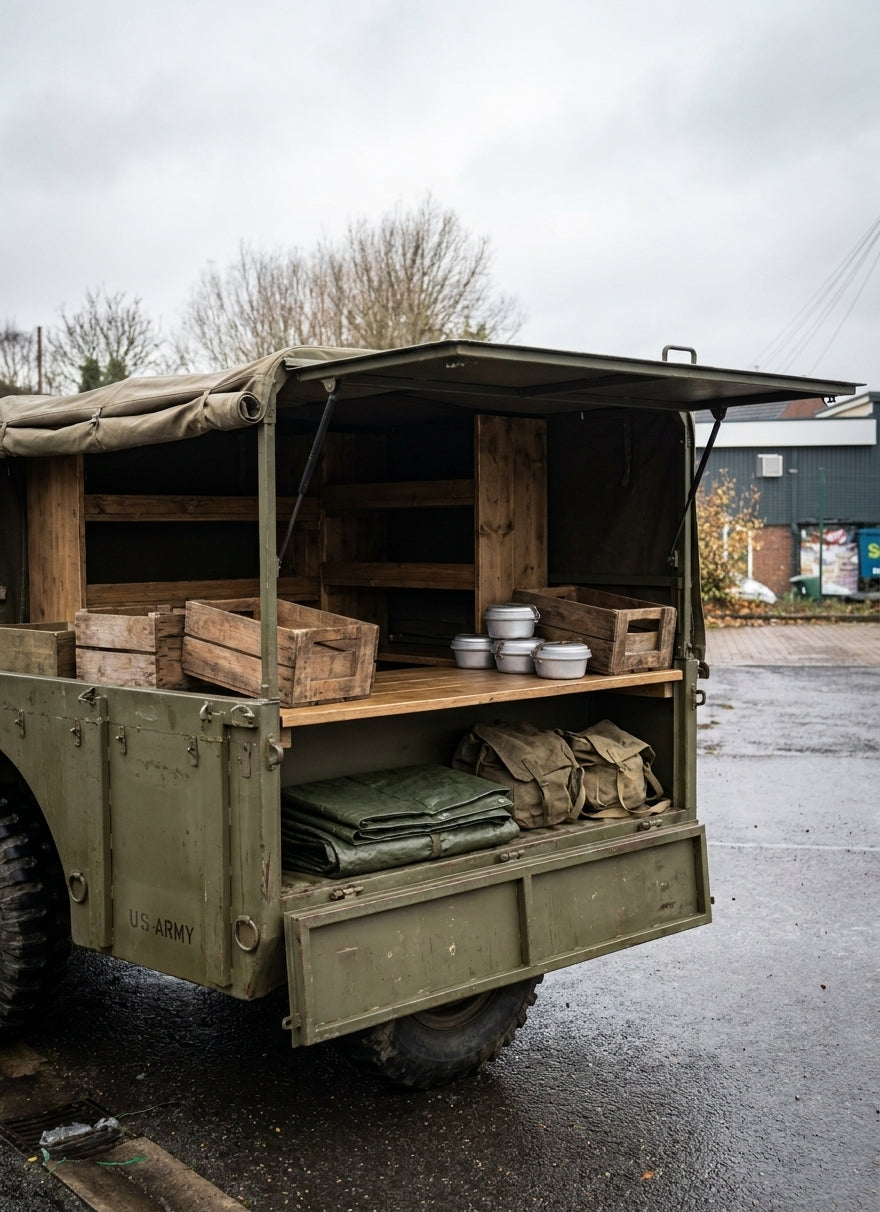 Ex military trailers for market stalls and mobile catering