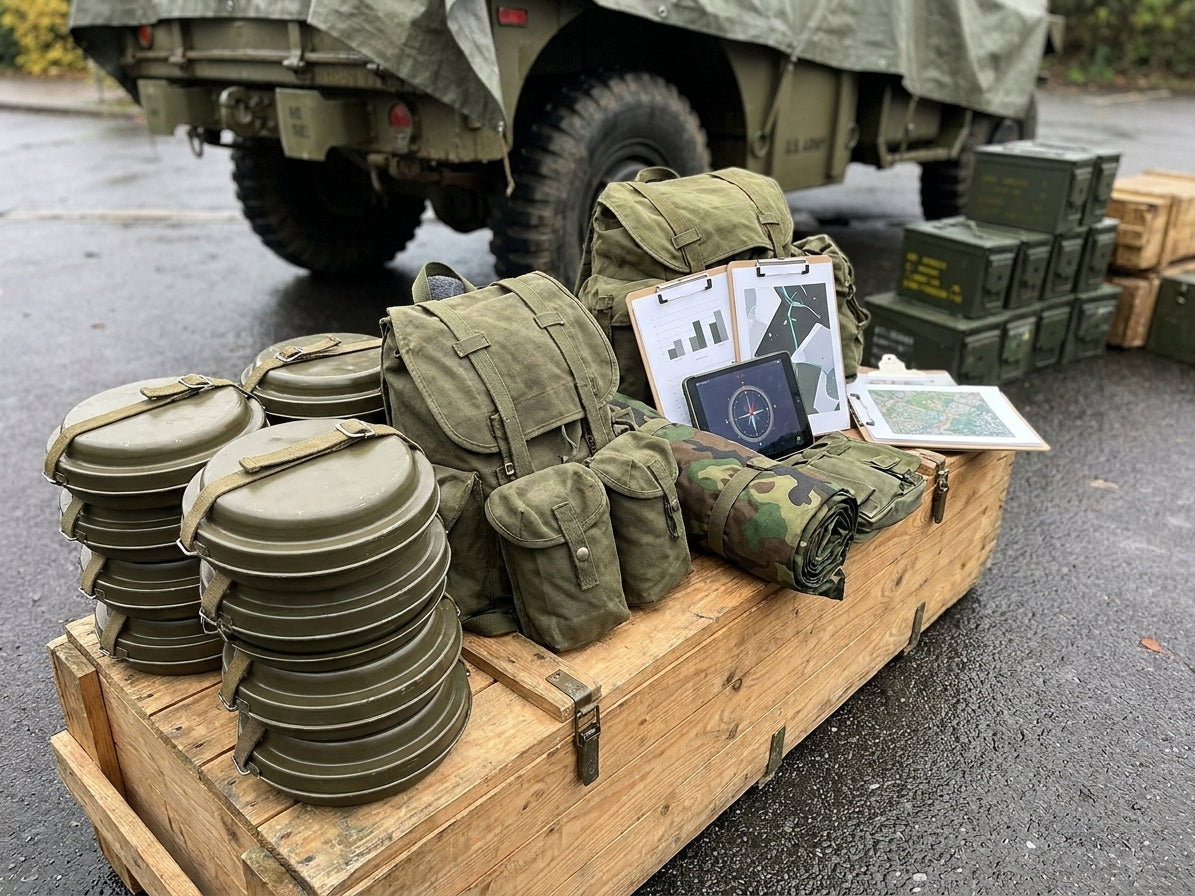 Military surplus gear for corporate team-building events