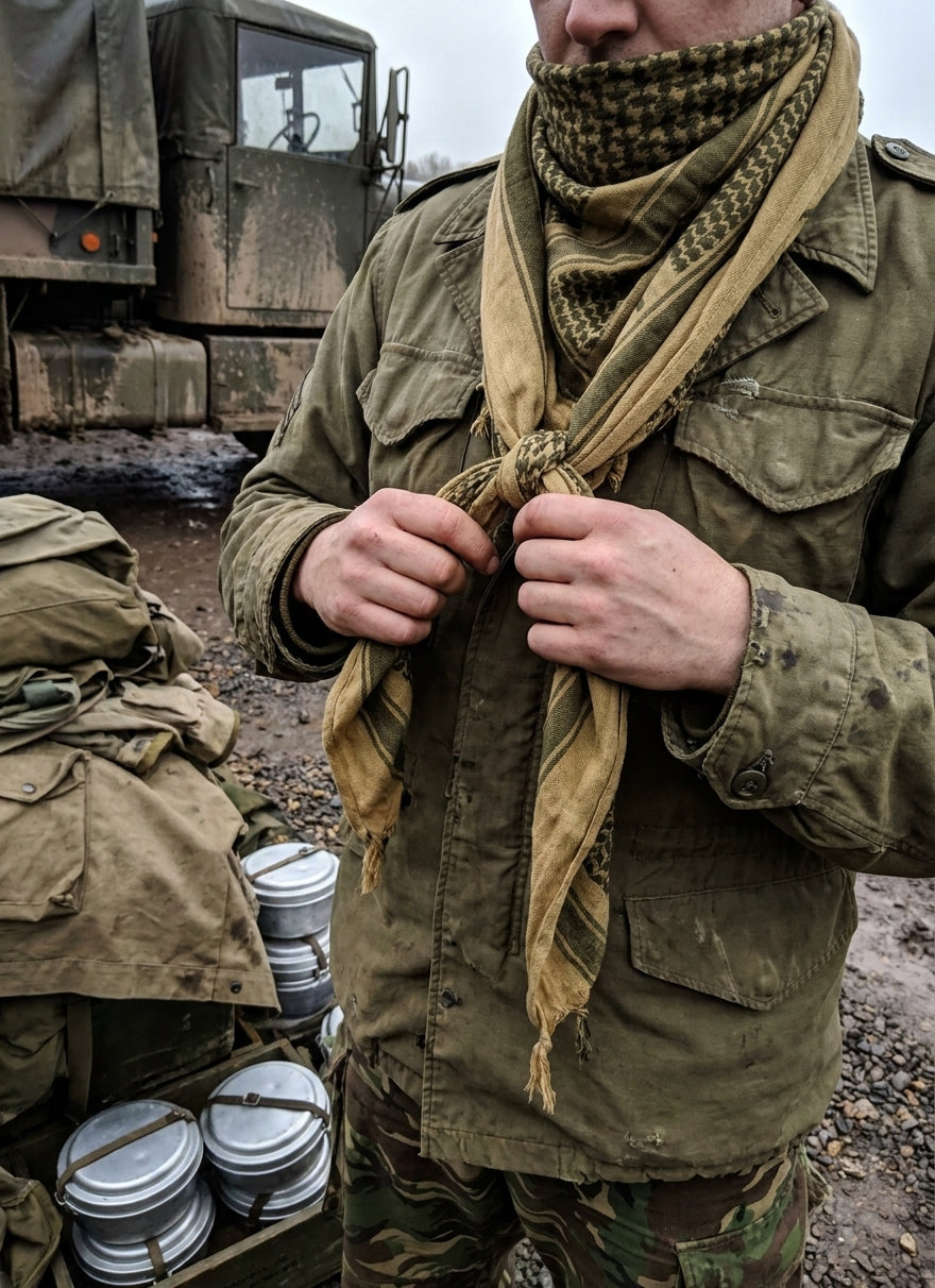 How to tie a shemagh scarf for outdoor use
