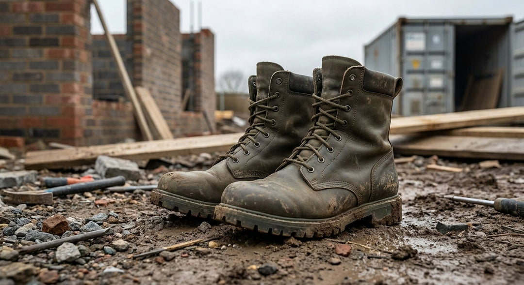 Military boots for building site and construction work