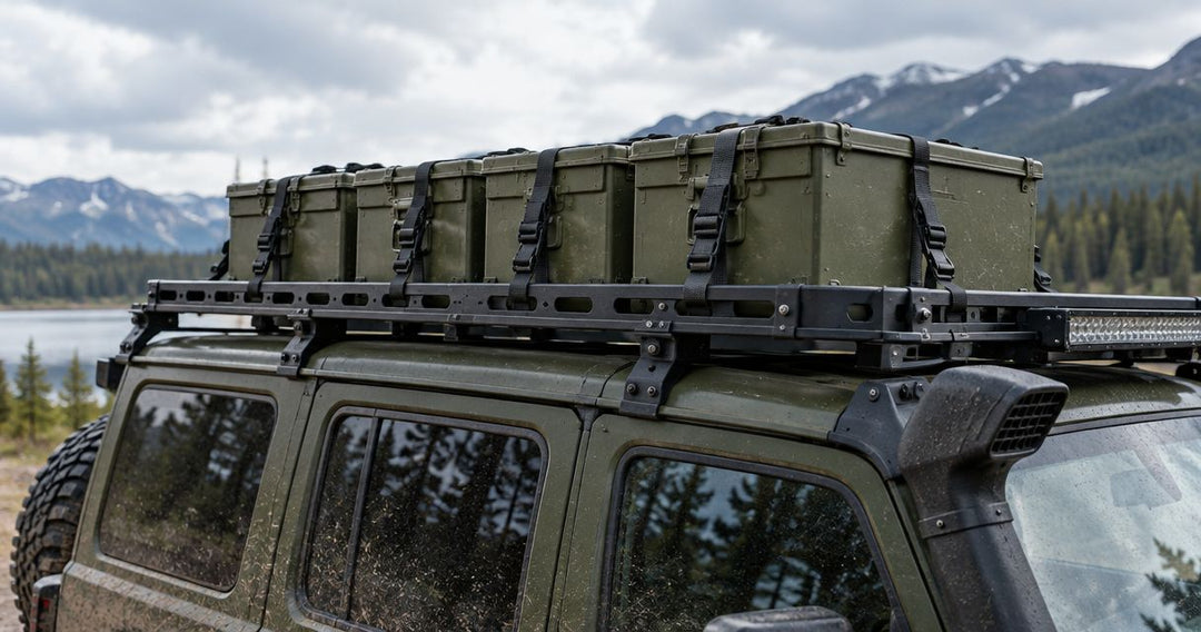How to connect ammo boxes to a roof rack for overland storage