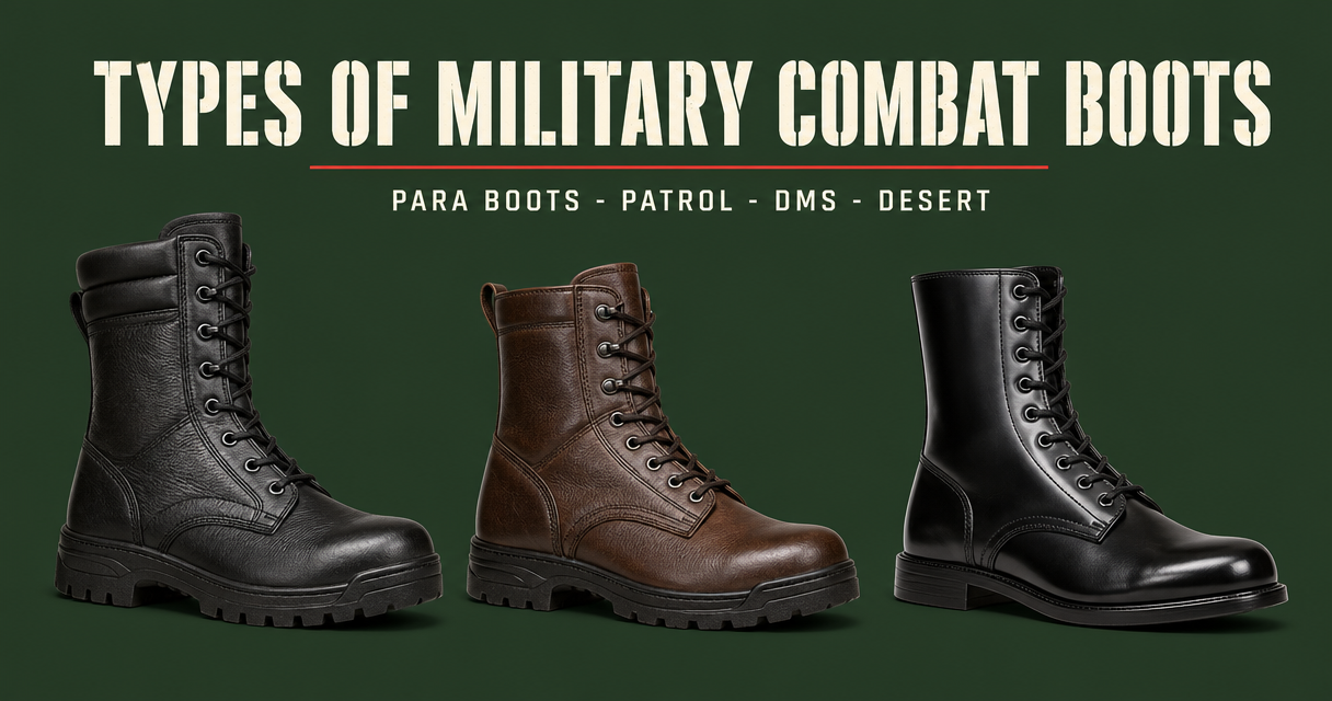 Types of military combat boots - para boots, patrol boots and parade boots compared