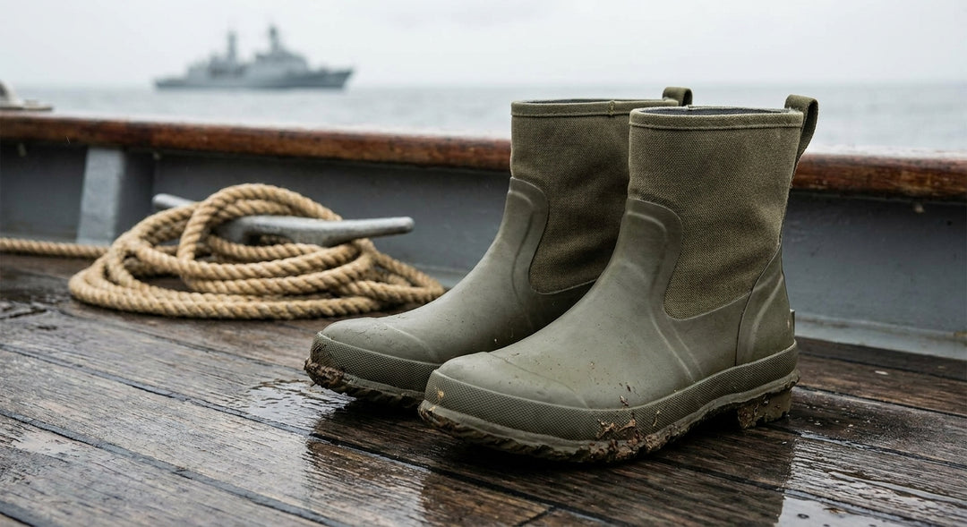 Military deck boots for sailing and boat crew
