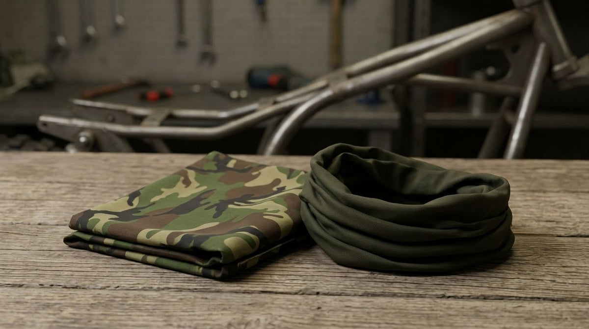 Military neck gaiters and buffs for motorcycling and cycling