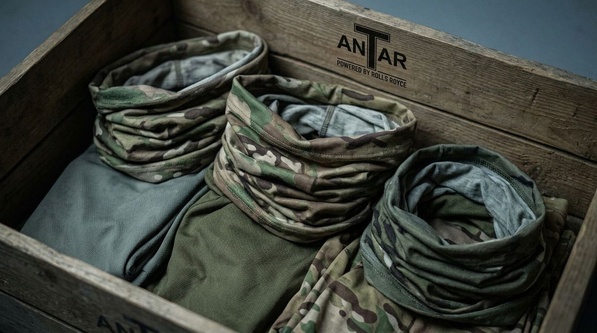 Military neck gaiters and buffs for outdoor work