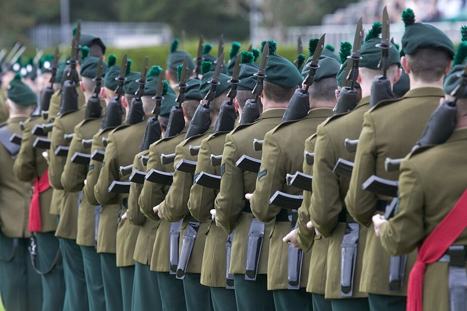 Soldiers of the Royal Irish Regiment, the regiment rescued during Operation Barras in Sierra Leone