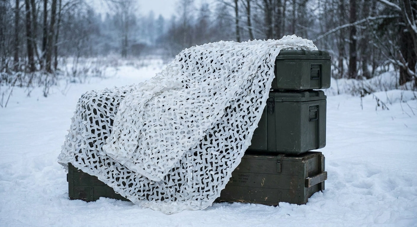 Snow camouflage nets for winter hides and hunting