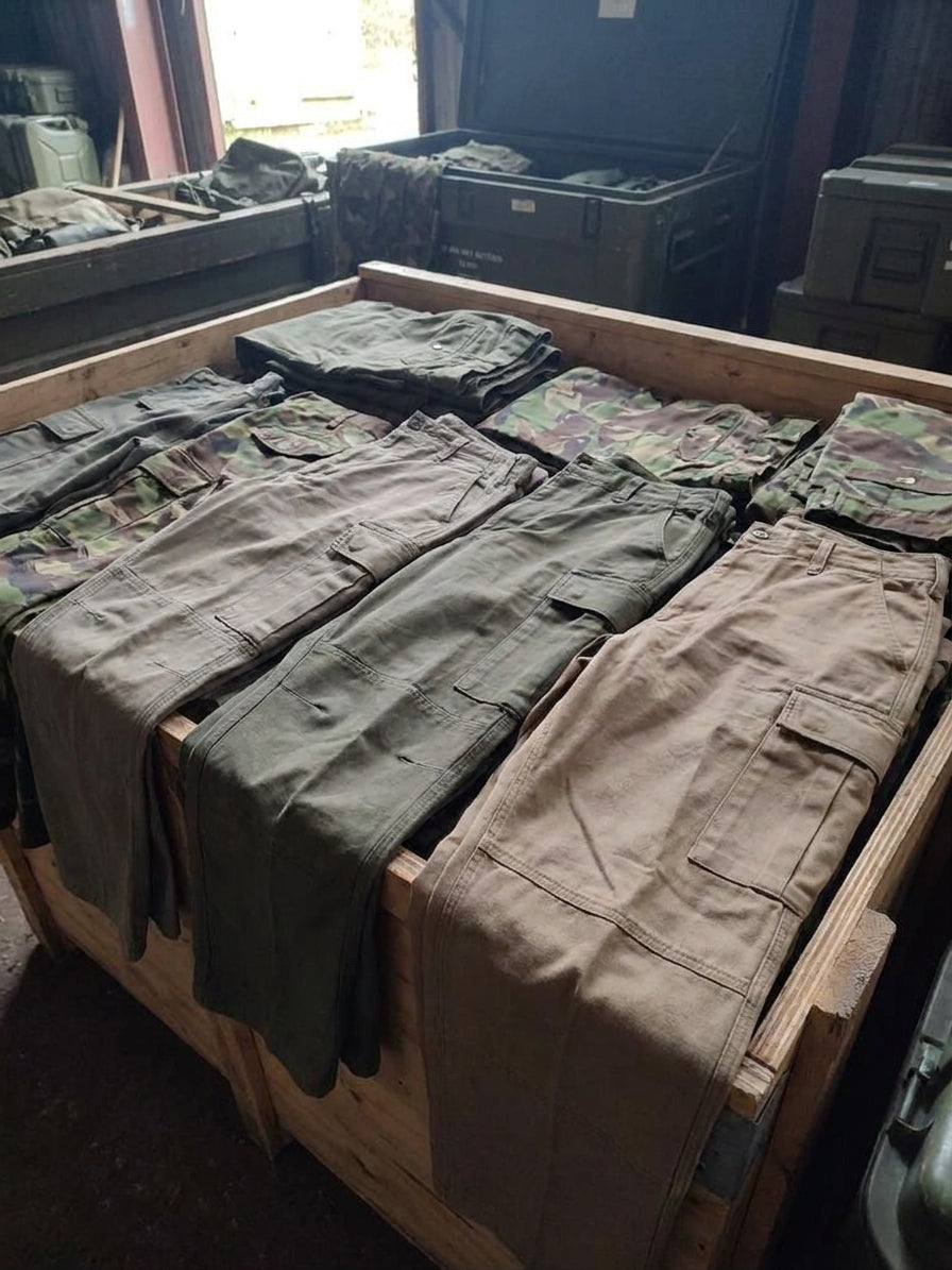 Military surplus trousers for security guards