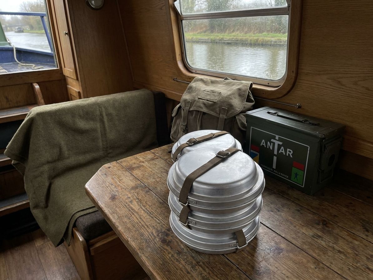 Military surplus kit for narrowboat and canal boat living