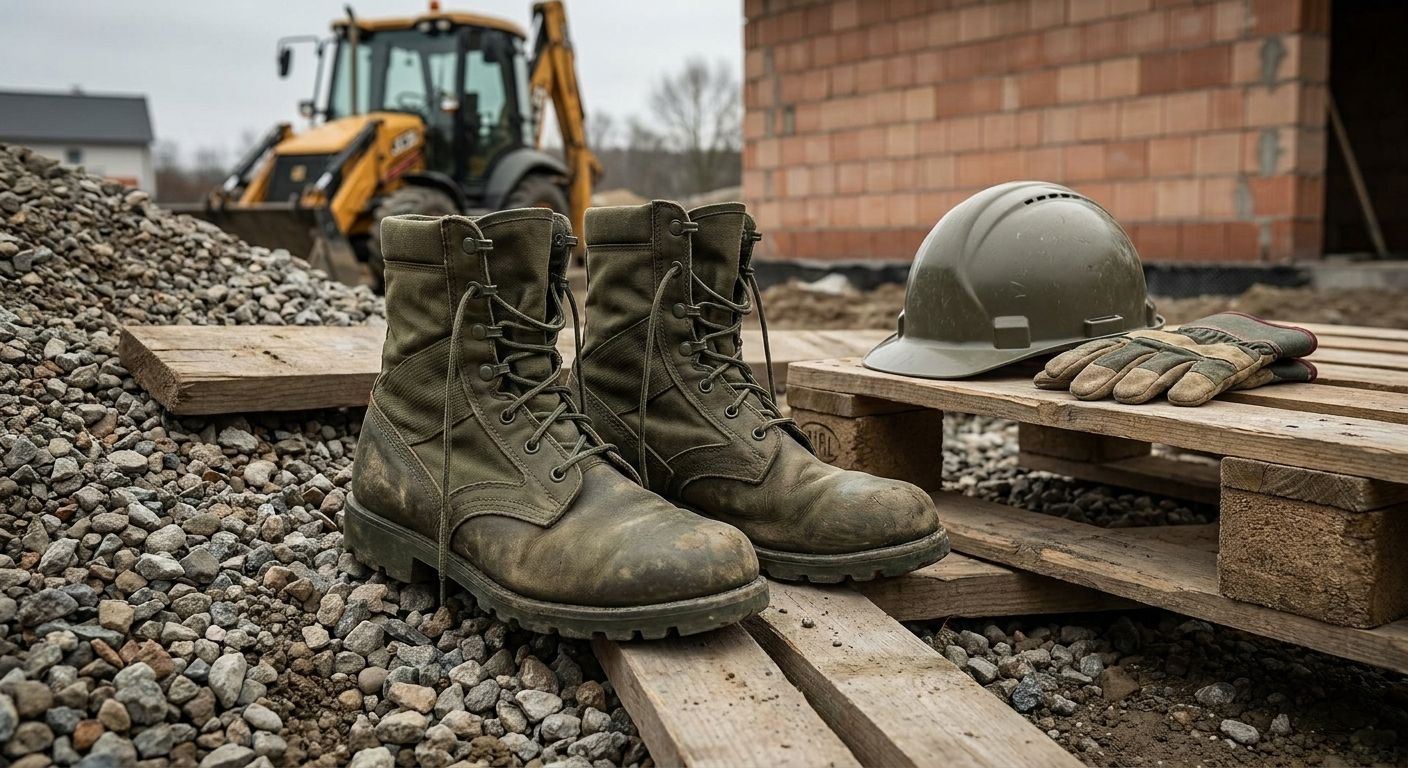 Army surplus boots for construction work