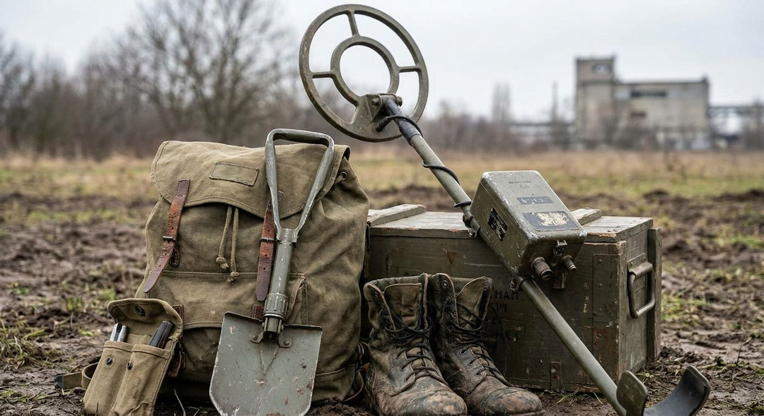 Military surplus gear for metal detecting