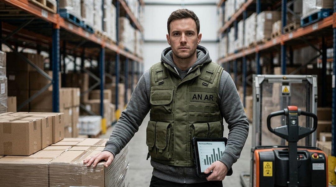 Military gilets for warehouse and delivery drivers