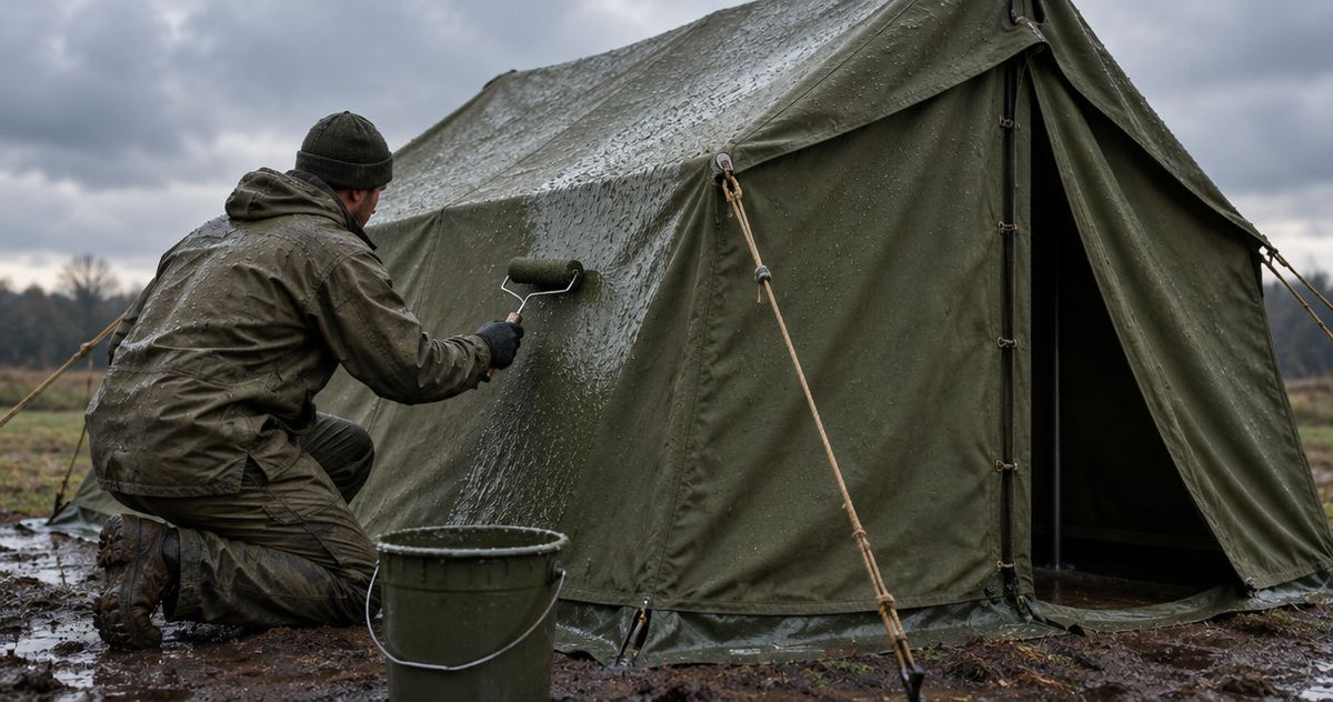 How often should you reproof a canvas military tent?