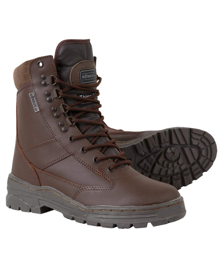 All leather patrol boot MOD brown - side view