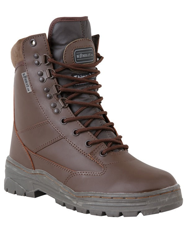 All leather patrol boot MOD brown - outer side