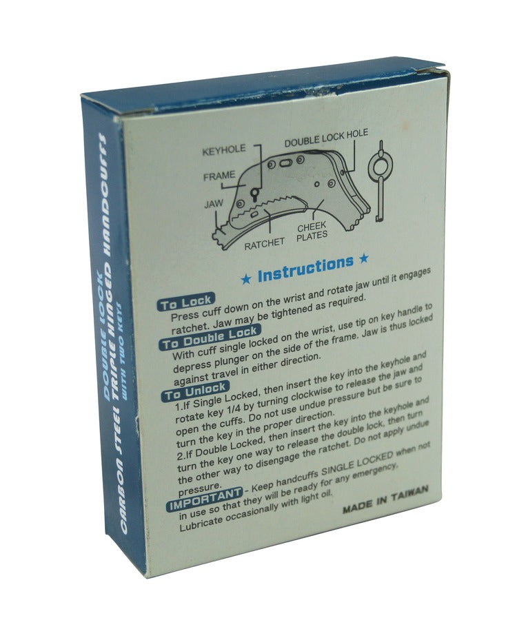 Triple Hinged Elite Speed Cuffs - Silver 0208