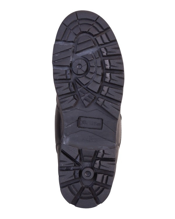 Half leather patrol boot black - sole