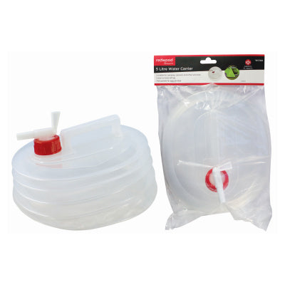 plastic collapsable water carrier in and out of packaging
