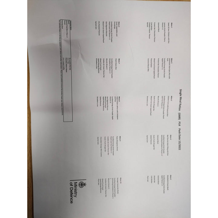 British Army 12 Hour Ration pack