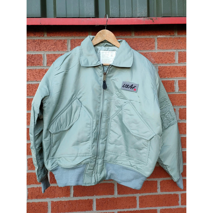 MA2 USAF Flying Bomber Jacket XS and Small - Silver/Grey