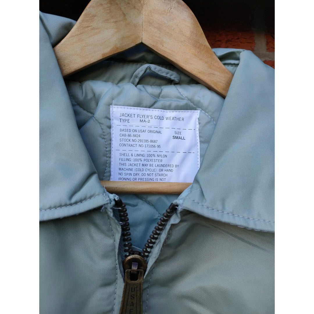 MA2 USAF Flying Bomber Jacket XS and Small - Silver/Grey