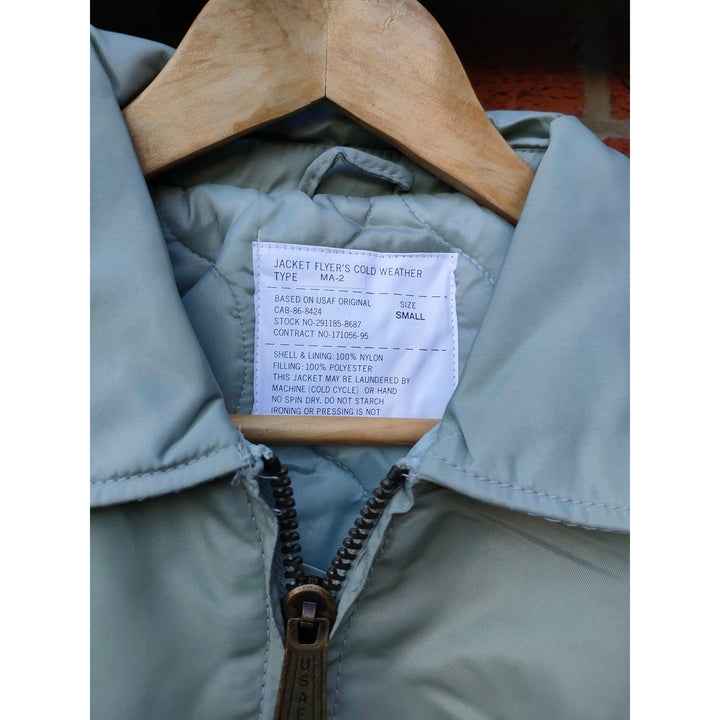 MA2 USAF Flying Bomber Jacket XS and Small - Silver/Grey