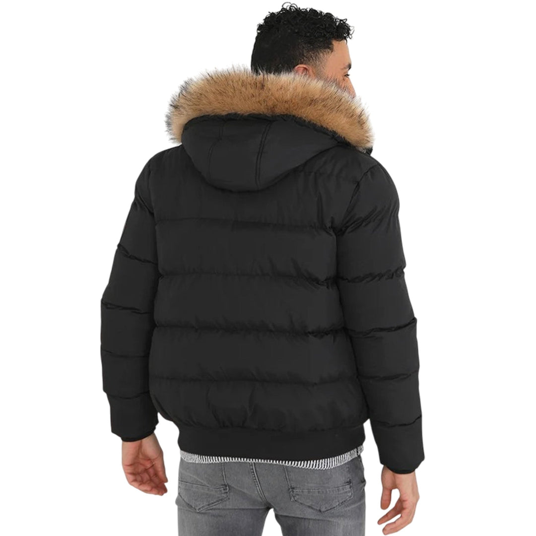 Mens Beaumont Padded Parka Coat | Faux Fur Hooded Jacket-2