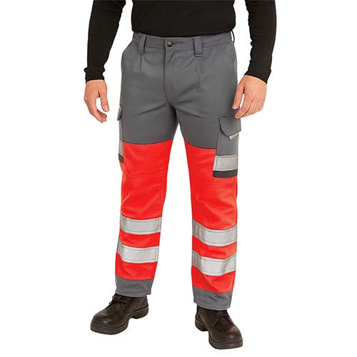 Hi Vis Cargo Work Trousers / Regular - Clearance-5