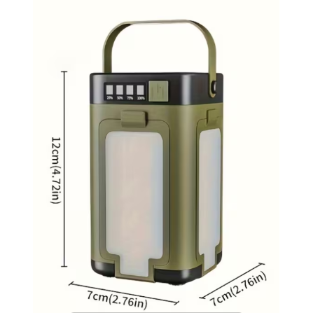 Portable Quad-Panel LED Camping Light – Military Green