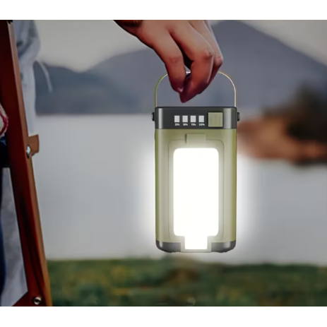 Portable Quad-Panel LED Camping Light – Military Green