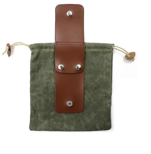 Leather & Canvas Bushcraft Foraging Pouch – Foldable Heavy-Duty Waist Bag