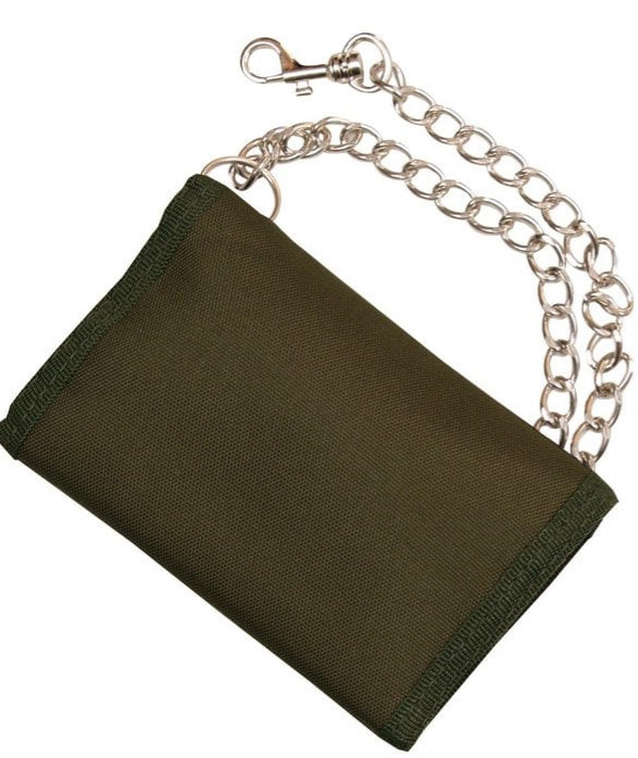 Military black Wallet and chain