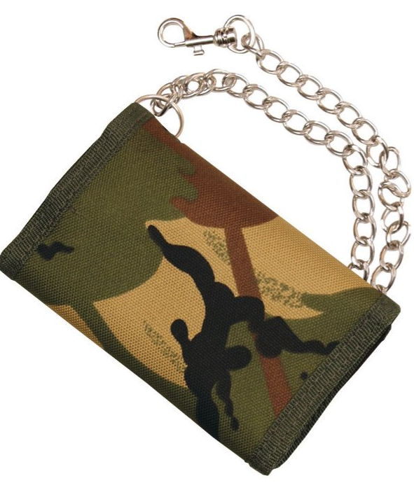 Military black Wallet and chain