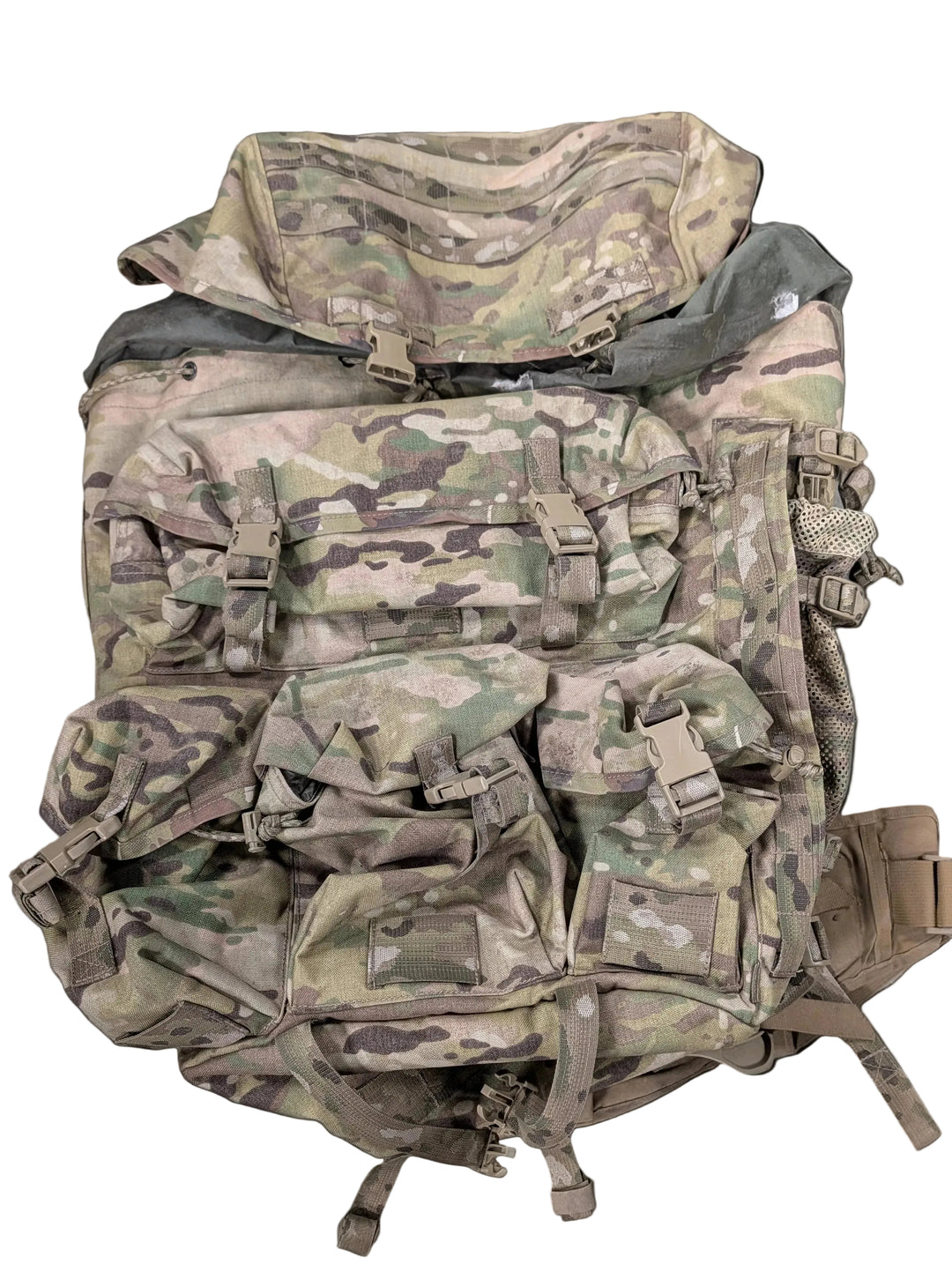 Multicam camouflage backpack on a black background