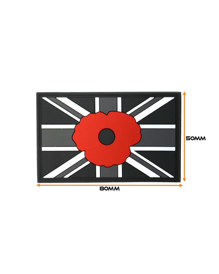 Union Jack &amp; Poppy Commemorative PVC Patch