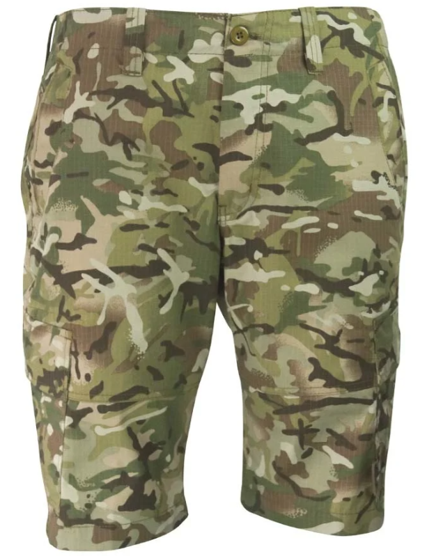 Camouflage shorts on a white background