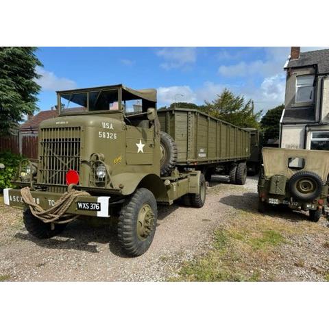 1942 Autocar U7144T Tractor Unit with 1943 Stake & Platform Trailer