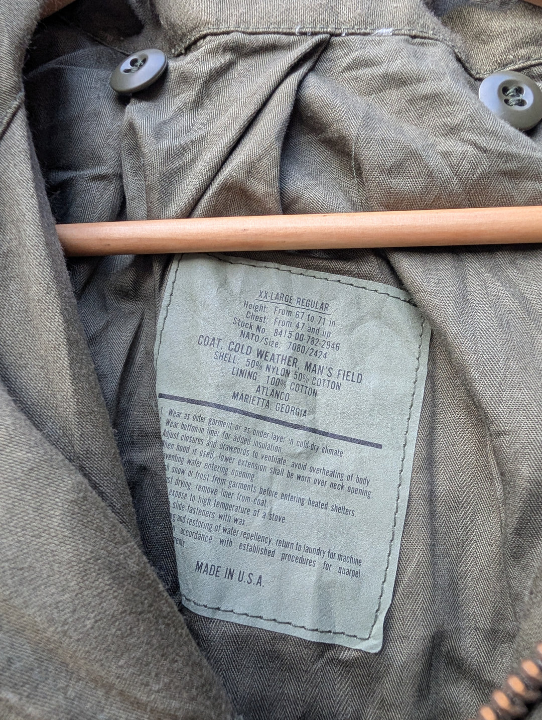 Genuine US Army M65 Field Jacket – Olive Green (Like New - XXLarge Regular)